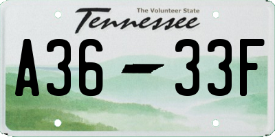 TN license plate A3633F