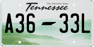 TN license plate A3633L
