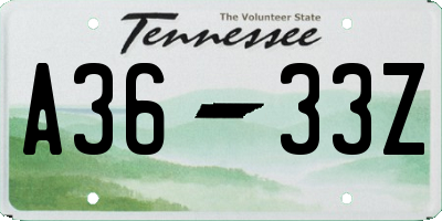TN license plate A3633Z
