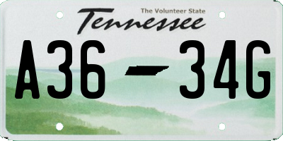 TN license plate A3634G
