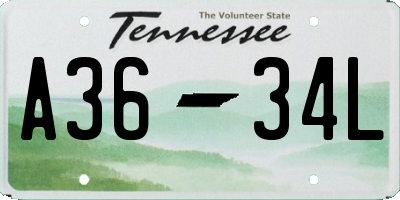 TN license plate A3634L