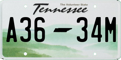 TN license plate A3634M