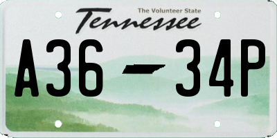 TN license plate A3634P