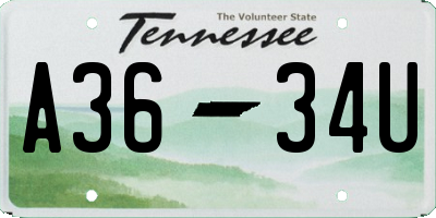 TN license plate A3634U