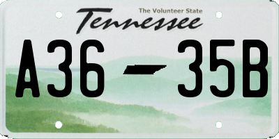 TN license plate A3635B