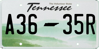 TN license plate A3635R