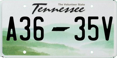 TN license plate A3635V