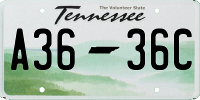 TN license plate A3636C
