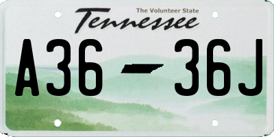 TN license plate A3636J