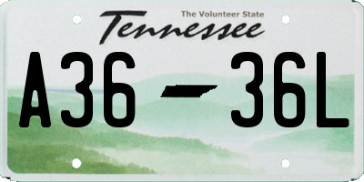 TN license plate A3636L