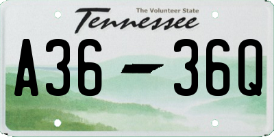TN license plate A3636Q
