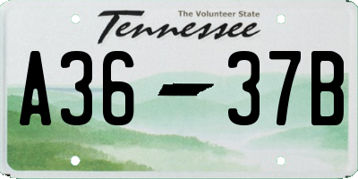 TN license plate A3637B