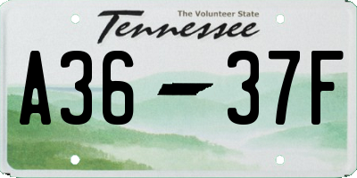 TN license plate A3637F