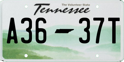 TN license plate A3637T
