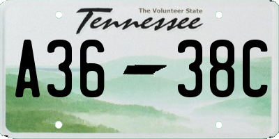 TN license plate A3638C