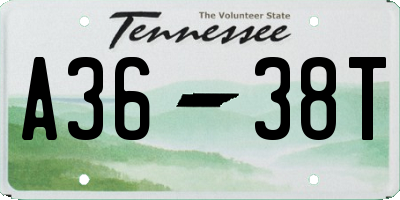 TN license plate A3638T