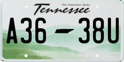 TN license plate A3638U