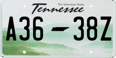TN license plate A3638Z