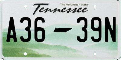 TN license plate A3639N