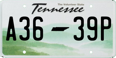 TN license plate A3639P