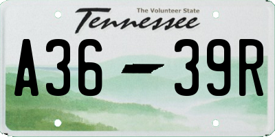 TN license plate A3639R