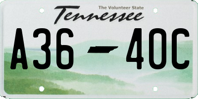 TN license plate A3640C
