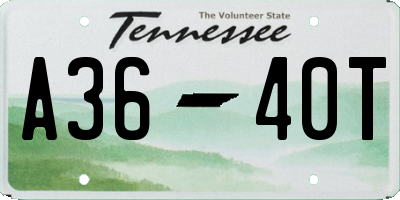 TN license plate A3640T