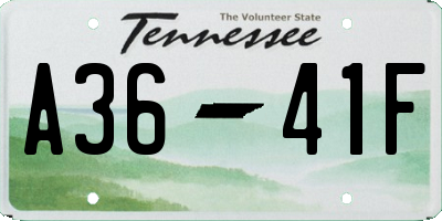 TN license plate A3641F