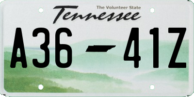 TN license plate A3641Z