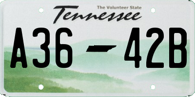 TN license plate A3642B