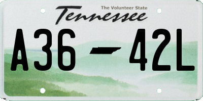 TN license plate A3642L