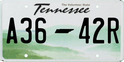 TN license plate A3642R
