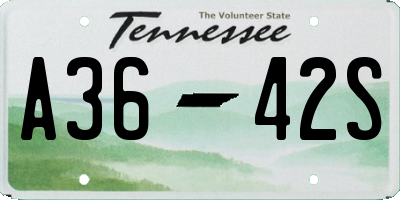 TN license plate A3642S