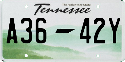 TN license plate A3642Y