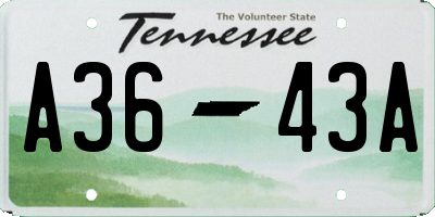 TN license plate A3643A