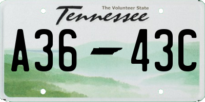 TN license plate A3643C