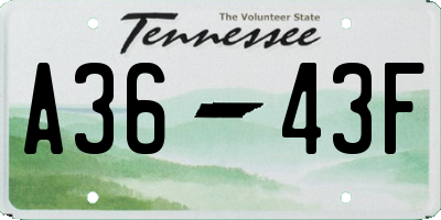 TN license plate A3643F