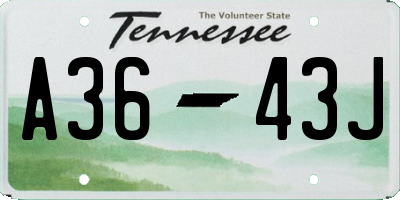 TN license plate A3643J