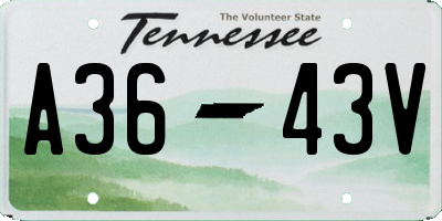 TN license plate A3643V