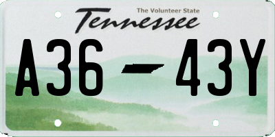 TN license plate A3643Y