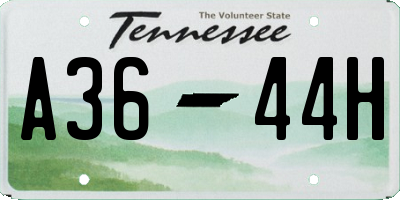 TN license plate A3644H