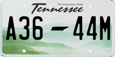 TN license plate A3644M
