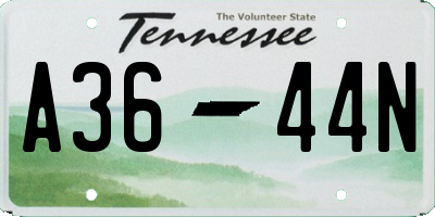 TN license plate A3644N