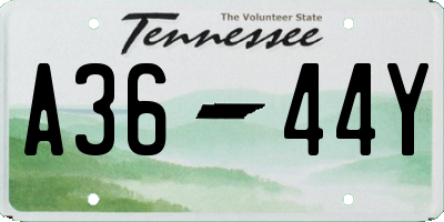 TN license plate A3644Y