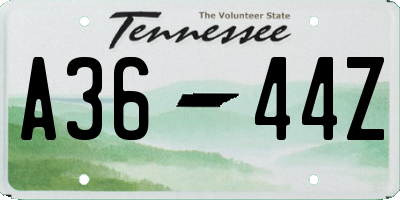 TN license plate A3644Z