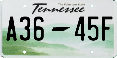 TN license plate A3645F