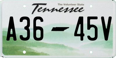 TN license plate A3645V