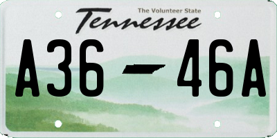 TN license plate A3646A