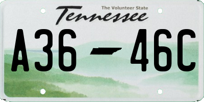 TN license plate A3646C