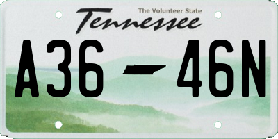 TN license plate A3646N